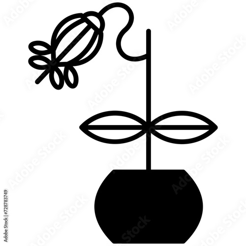 bleeding heart vine glyph and line vector illustration