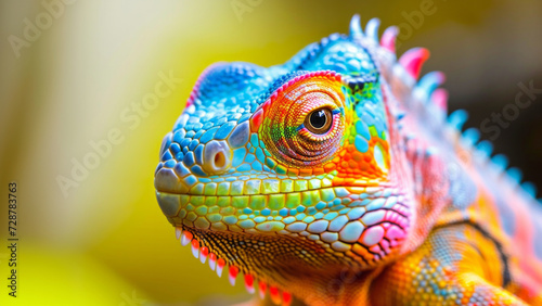 A colorful fantasy animals. Beautiful extreme close-up. exotic nature background and texture. Concept of natural splendor. bright animal. © Nataliia_Trushchenko
