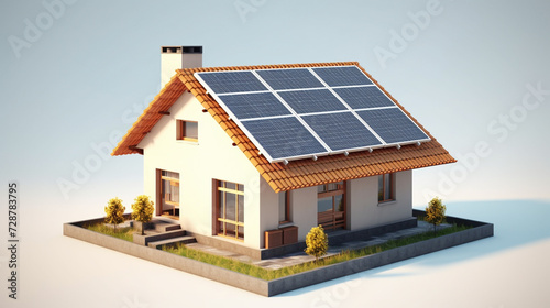 solar panels on house roof © damien