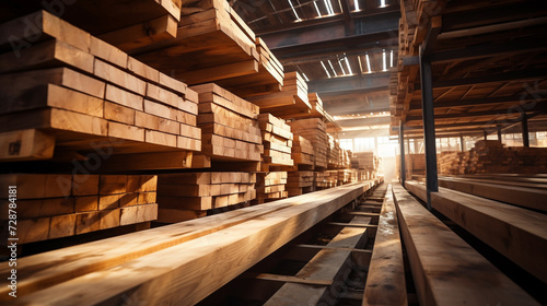 Wallpaper Mural wood stacked up in warehouse  Torontodigital.ca