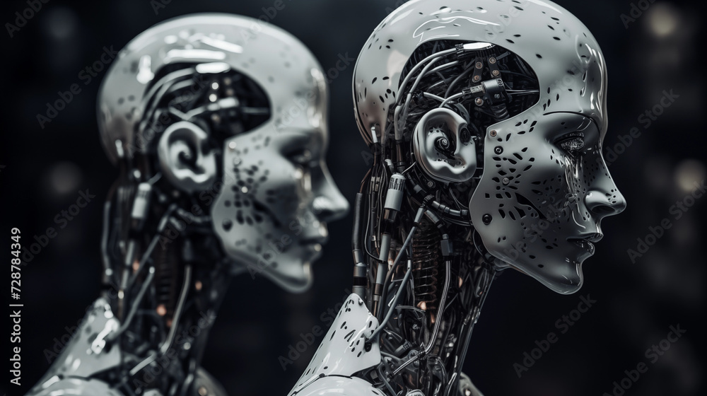 Synthetic Sentinel: A Futuristic Cyborg Embodies Technology and AI