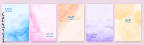 Elegant marble, stone texture. Watercolor, ink vector background collection with white, pink, blue, beige, lilac. For cover, invitation template, wedding card, menu design. 