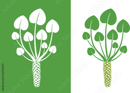 Wasabi plant  logo. Isolated wasabi root on white background