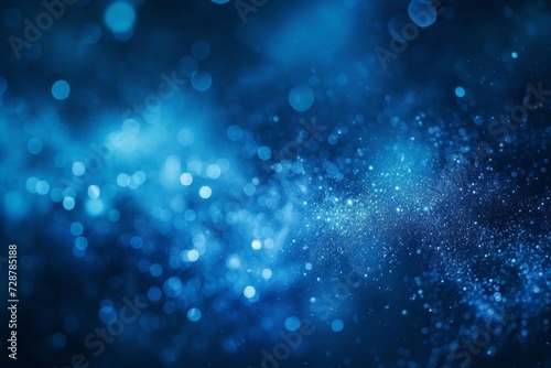 Glowing blue abstract particle bokeh background Ethereal and dreamy atmosphere