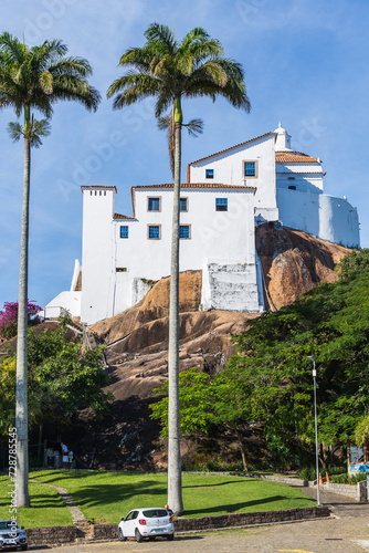 Penha Convent during a beautiful sunny day. One of the oldest religious sanctuaries in Brazil, located in the municipality of Vila Velha, state of Espírito Santo.