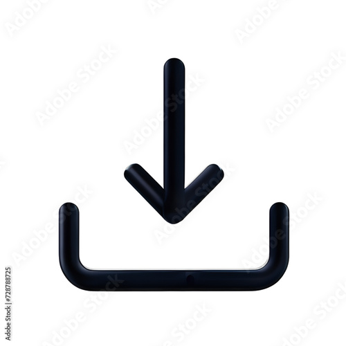 Close up of black download icon 