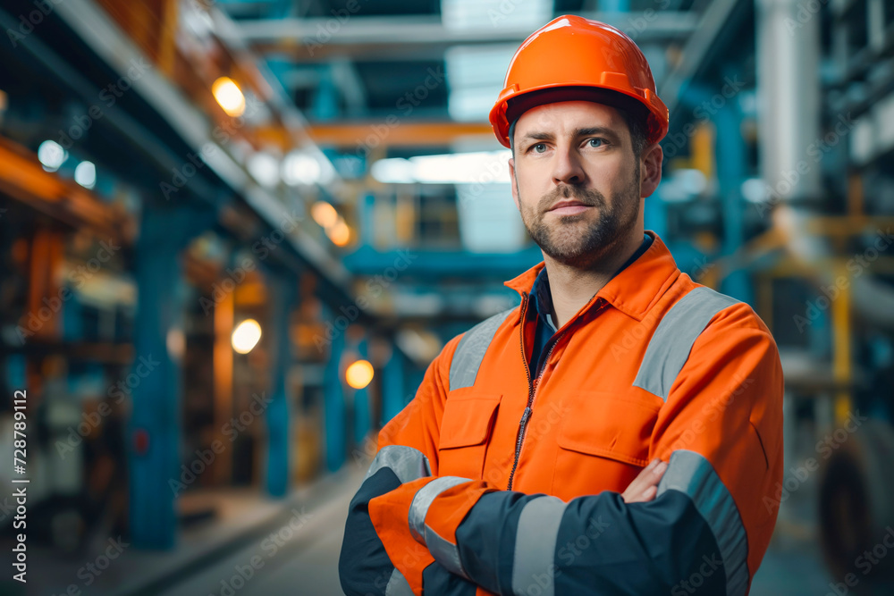 Industry maintenance engineer man wearing uniform and safety hard hat on factory station. Industry, Engineer, construction concept. Industry maintenance engineer man wearing uniform and safety hard hat on factory station. Industry, Engineer, construction concept.