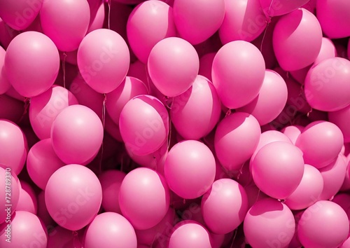 Top-Down View of Pink Balloons