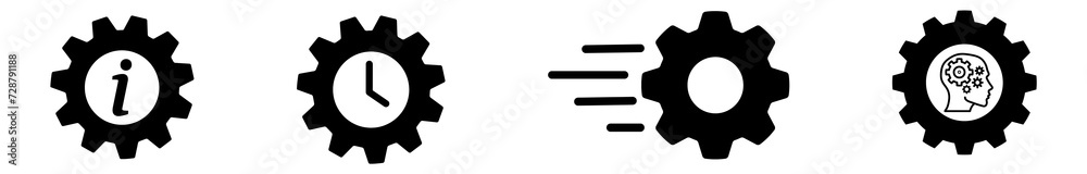 Setting Icon Set On Transparent Background, PNG