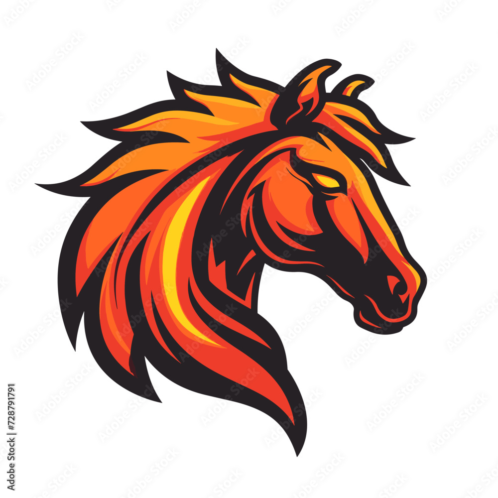 Esport vector logo horse, icon, sticker, symbol, equine, hoss, nag, mascot, mustang, horse head