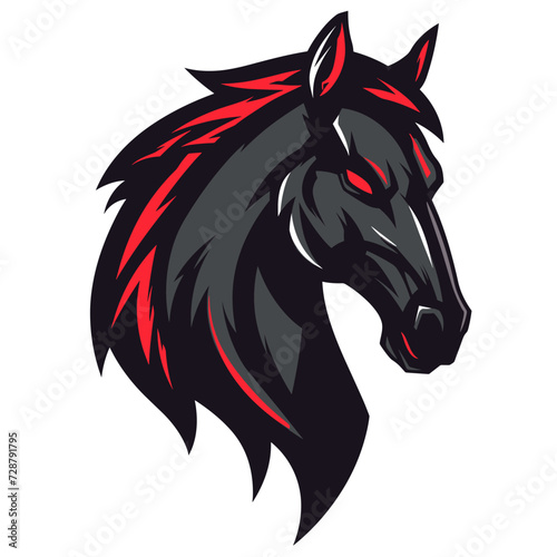 Esport vector logo horse, icon, sticker, symbol, equine, hoss, nag, mascot, mustang, horse head