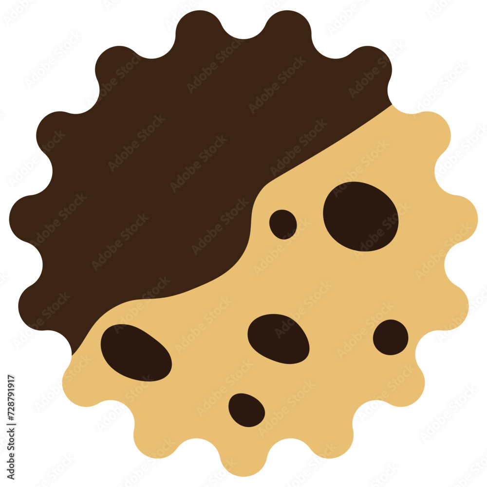 Chocolate chip cookies coated with chocolate. Vector illustration. Chocolate chip cookies coated with chocolate. Vector illustration.