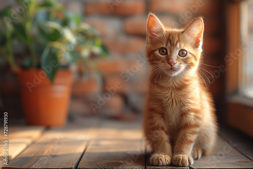 Portrait of a charming kitten  photo