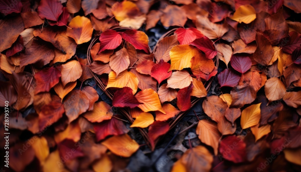 A Cluster of Leaves Scattered on the Ground A Cluster of Leaves Scattered on the Ground