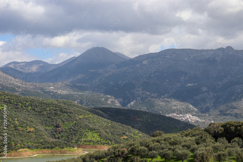 A rural landscape in Crete island.Mountainous region

