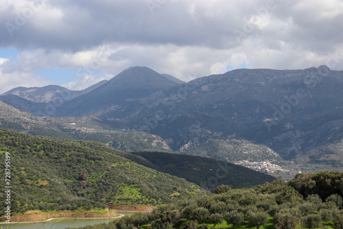 A rural landscape in Crete island.Mountainous region
