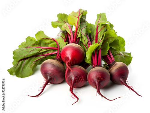 Fresh beet bunch isolated on white background 