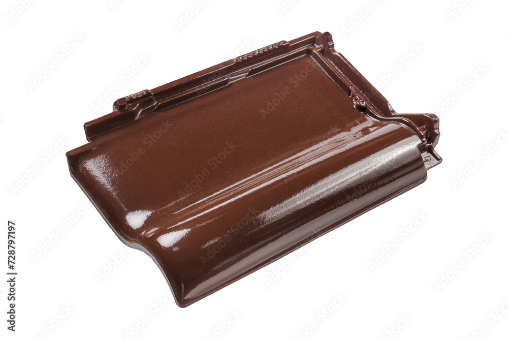 Colored Concrete Roof Tiles Isolated on White Background. Colored Concrete Roof Tiles Isolated on White Background.