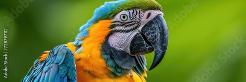 Serene African Macaw Parrot Showcasing Intricate Feather Patterns and Curved Beak