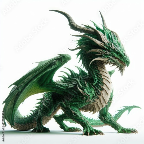 green dragon on a white background © Deanmon