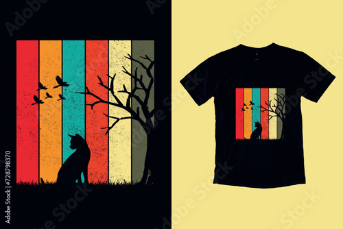 Cat Lover Vintage Retro Trendy T-Shirt Design