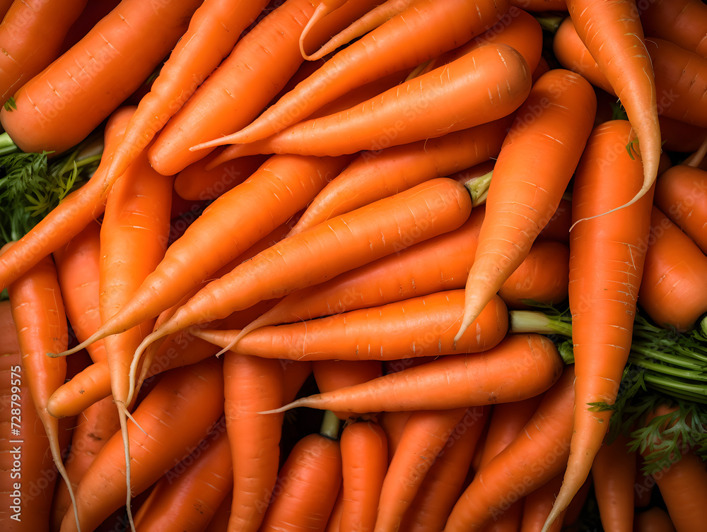 Top view background with fresh carrots Top view background with fresh carrots