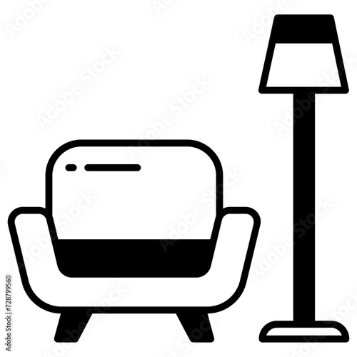 Couch seat glyph and line vector illustration © Icongeek26