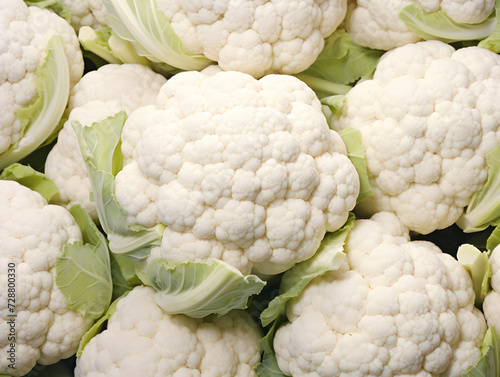 Ripe cauliflower close up background 