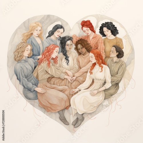 Bonds of Unity: Women's hands are clasped together in an abstract illustration conveying a powerful sense of togetherness.