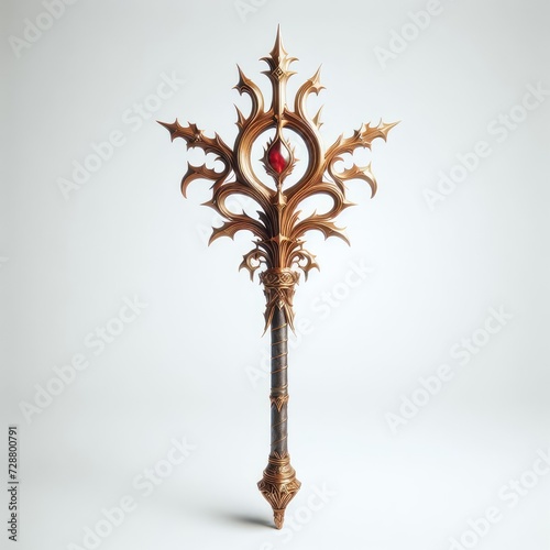 antique golden magic staff photo