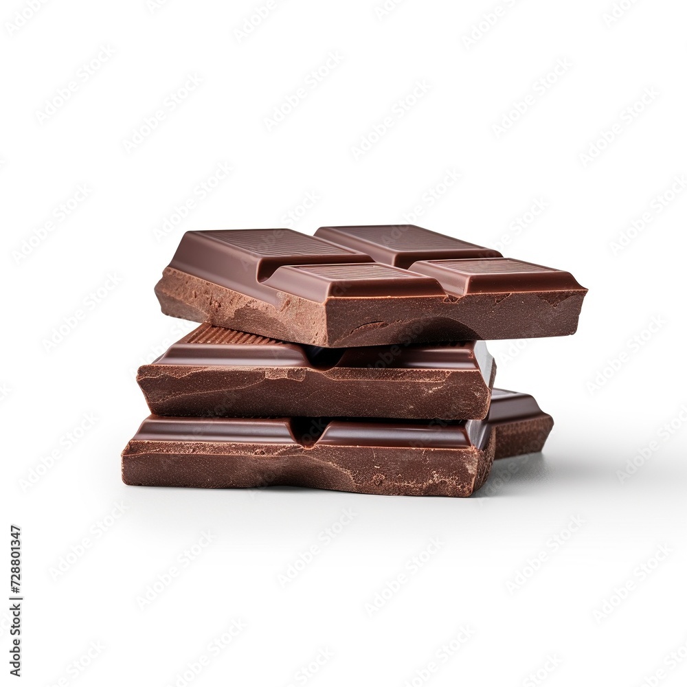 Chocolate bar side view isolated on a white background Chocolate bar side view isolated on a white background