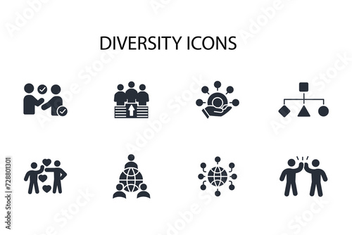 Diversity icon. vector.Editable stroke.linear style sign for use web design,logo.Symbol illustration. photo