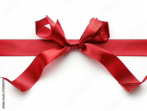 A red ribbon on a white backround