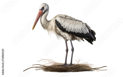 Majestic Stork Bird Isolated on Transparent Background PNG.