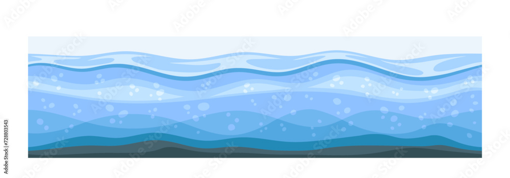 Under earth layer concept. Ground and soil, land. Archeology and paleontology. Wave from water and ice. Template and layout. Cartoon flat vector illustration isolated on white background Under earth layer concept. Ground and soil, land. Archeology and paleontology. Wave from water and ice. Template and layout. Cartoon flat vector illustration isolated on white background