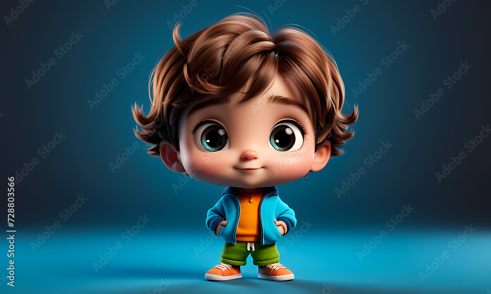 cartoon characters , 3D illustration