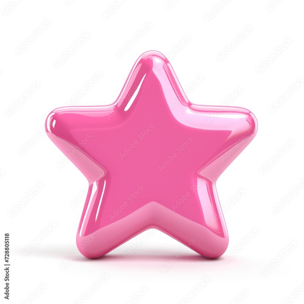 3D review icon with pink color, isolated on a white background 3D review icon with pink color, isolated on a white background