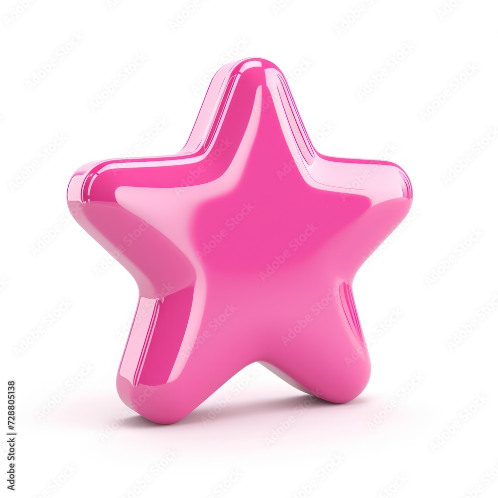 3D review icon with pink color, isolated on a white background 3D review icon with pink color, isolated on a white background