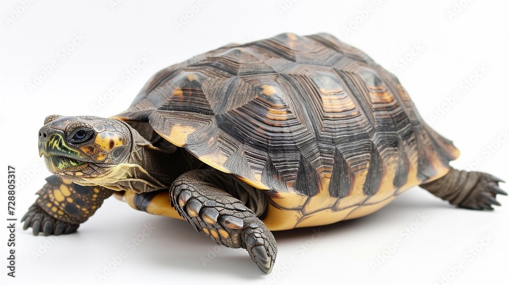 A beautiful image of a turtle isolated on a plain white background. turtle on white background A beautiful image of a turtle isolated on a plain white background. turtle on white background