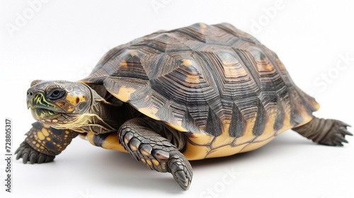 A beautiful image of a turtle isolated on a plain white background.  turtle on white background