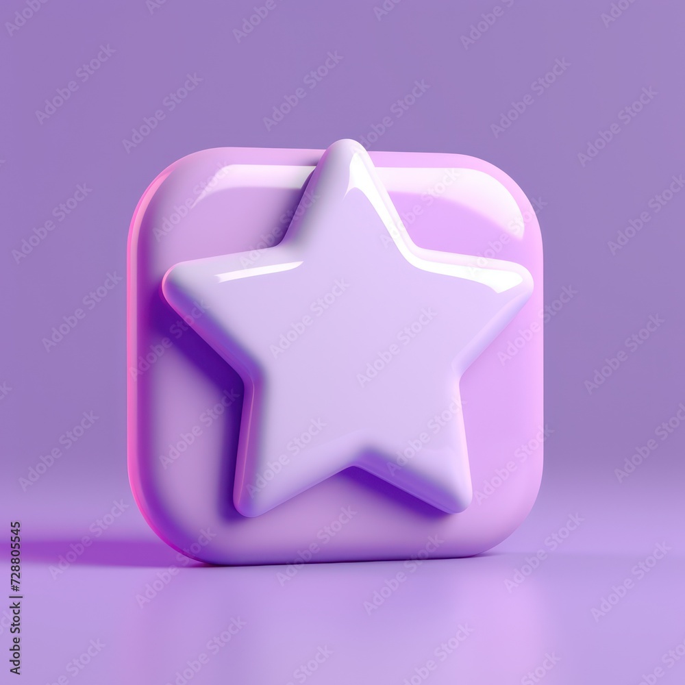 Modern review icon with purple color and 3D style Modern review icon with purple color and 3D style