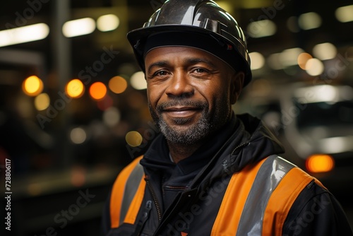 Dedicated Service: A Black Industry Maintenance Engineer Stands with Pride, Exhibiting Commitment and Skill in Preserving the Efficiency of Industrial Machinery