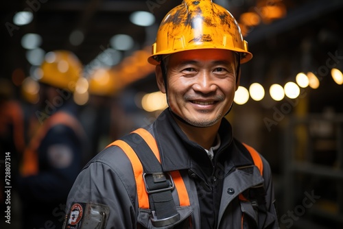 Industrial Competence: The Portrait of an Asian Industry Maintenance Engineer Showcases Professionalism and Technical Expertise in Maintaining Industrial Equipment