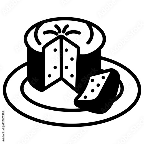 Panettone sweet glyph and line vector illustration
