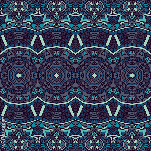 Abstract ethnic rug carpet design ornamental seamless pattern. Old fashioned decor bohemia fashion seamless pattern tribal.
