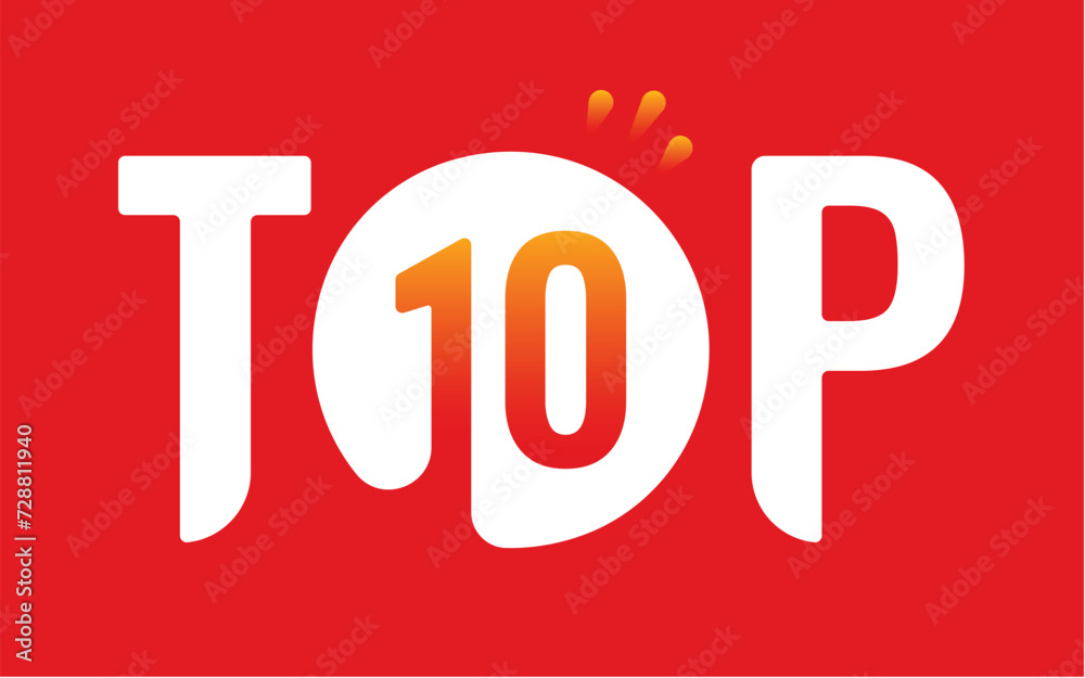 top ten logo. vector red background top 10 logo top ten logo. vector red background top 10 logo