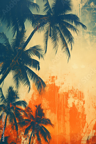 abstract background with palm trees  © Olga