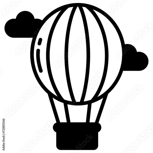 Hot air glyph and line vector illustration