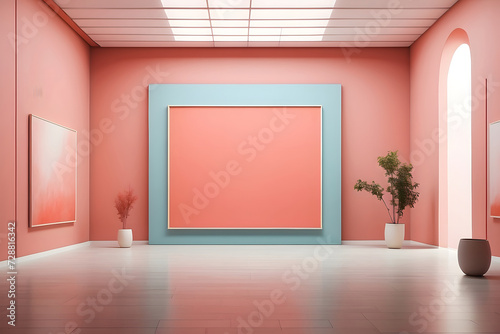 Imagine a minimalist art gallery hosting an exhibition with a big blank frame photo as the centrepiece design. © Mahmud