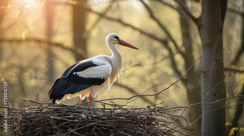 A stork, as soon as it is at its nest, is the harbinger of spring. Generative AI
